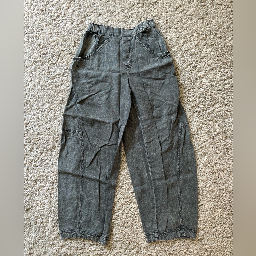 Free people barrel leg linen blend pants Size XS